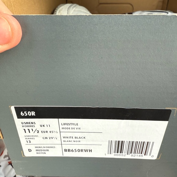 New Balance 650R White and Black Lifestyle Shoes - Picture 2 of 2